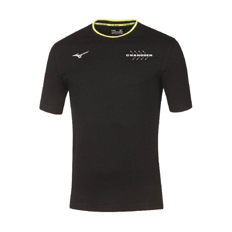 Tee-shirt coton MIZUNO coupe homme CNA ROUEN, Coloris: Noir
