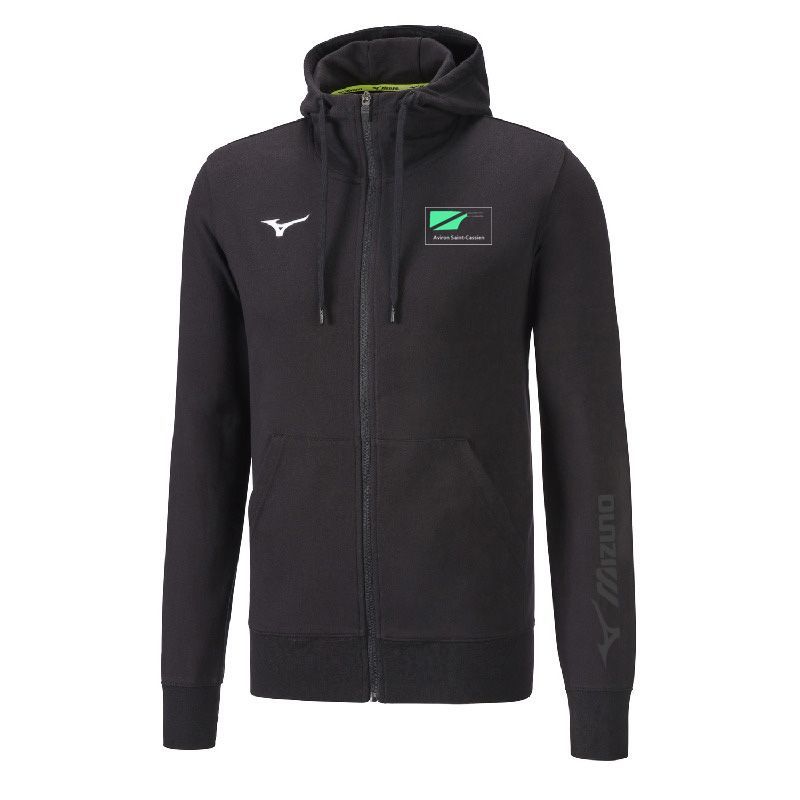 Sweat zippé à capuche MIZUNO femme ASC, Couleur: Noir