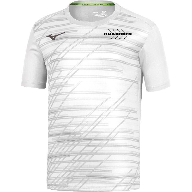 Tee-shirt Technique Chiba MIZUNO coupe homme CNA ROUEN, Coloris: Blanc