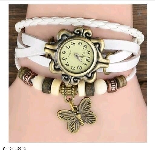 Analog leather watches (white🤍)