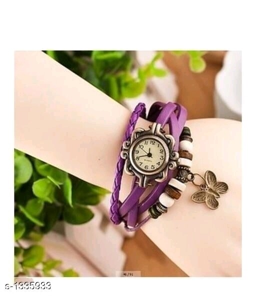 Analog leather watches (purple💜)
