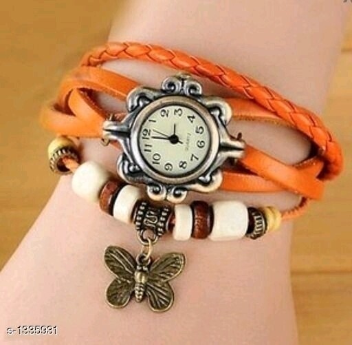 Analog leather watches (Orange)
