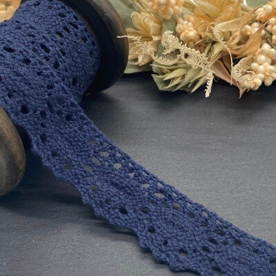 Baumwollspitze dunkelblau 3,6 cm