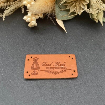 Kunstleder Label Hand Made C 4 × 2 cm Kunstleder Label Hand Made C 4 × 2 cm
