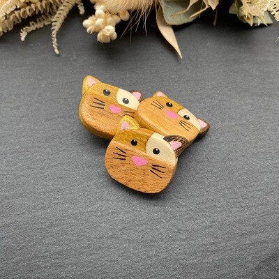 Knopf (Holz) Katze gelb/braun - 28 mm Knopf (Holz) Katze gelb/braun - 28 mm