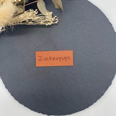 Kunstleder Label ZUCKERPUPS 6 × 2,5 cm