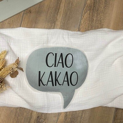 Bügelbild Ciao Kakao (Sprechblase) 18,5 x 18 cm (BxH)