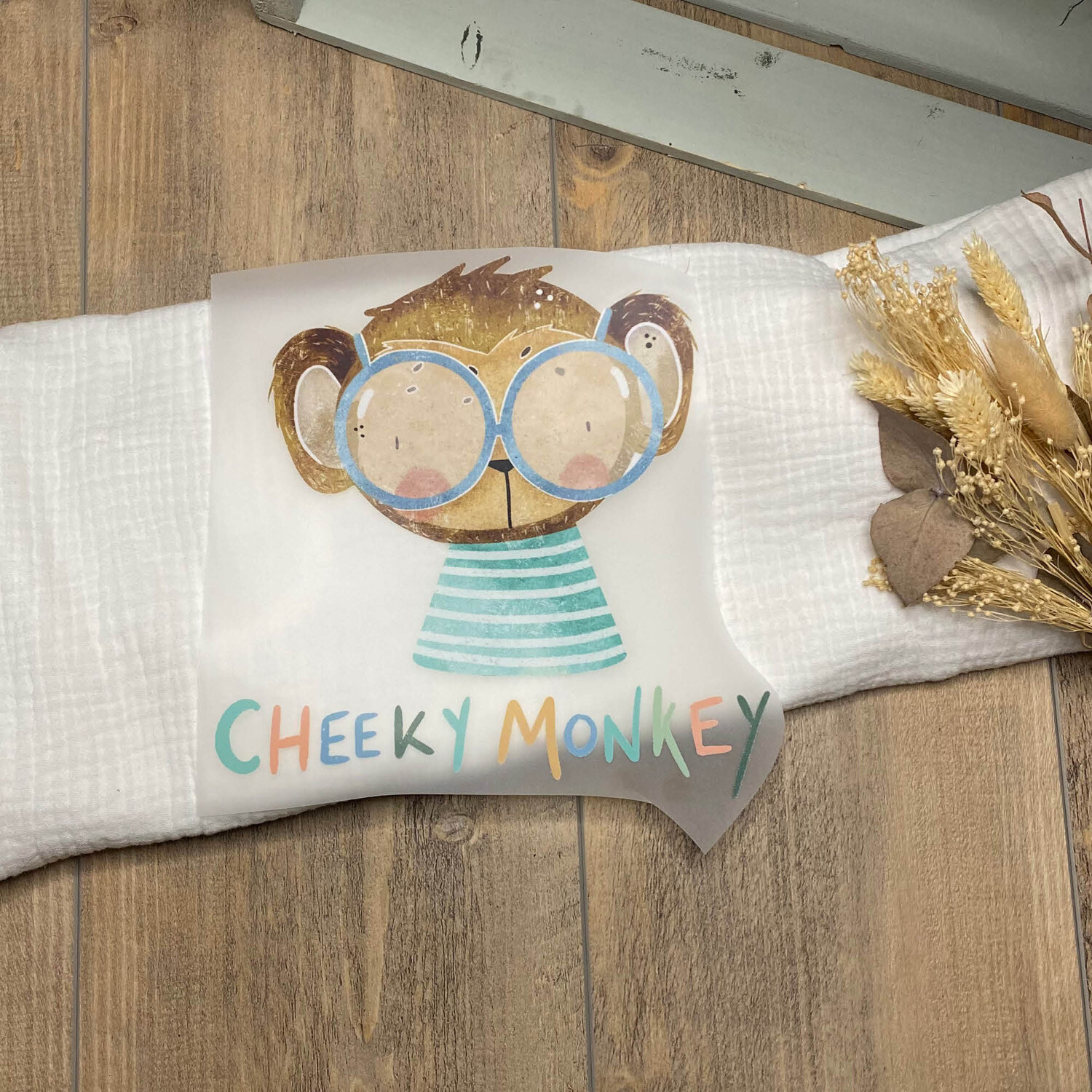 Bügelbild Cheeky Monkey 18,5 x 17,5 cm (BxH)