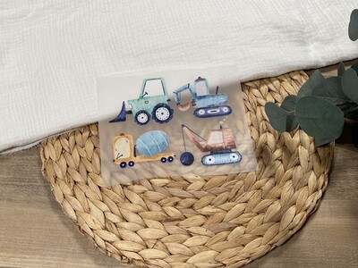 Bügelbild Set Baustellenfahrzeuge Bügelbild Set Baustellenfahrzeuge