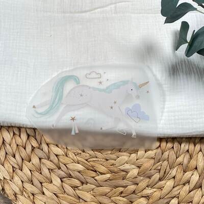 Bügelbild Einhorn mint 17 cm x 10 cm (BxH) Bügelbild Einhorn mint 17 cm x 10 cm (BxH)