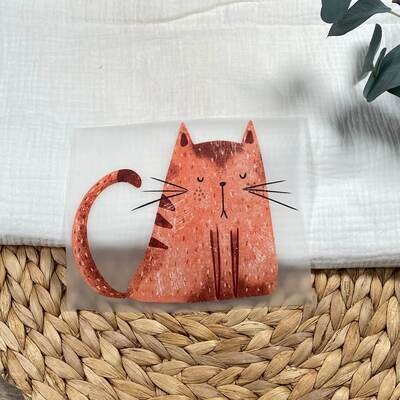 Bügelbild Katze rot 17 cm x 14,5 cm (BxH) Bügelbild Katze rot 17 cm x 14,5 cm (BxH)