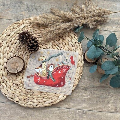 Bügelbild Weihnachtsschlitten 18 cm x 17 cm (BxH) Bügelbild Weihnachtsschlitten 18 cm x 17 cm (BxH)