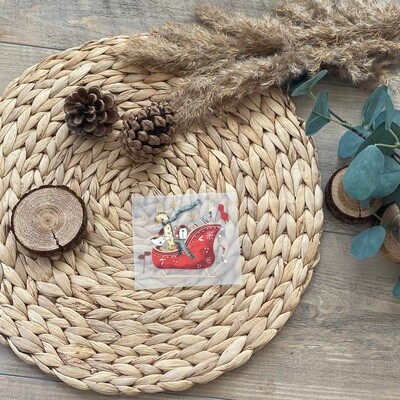 Bügelbild Weihnachtsschlitten 9 cm x 8 cm (BxH) Bügelbild Weihnachtsschlitten 9 cm x 8 cm (BxH)