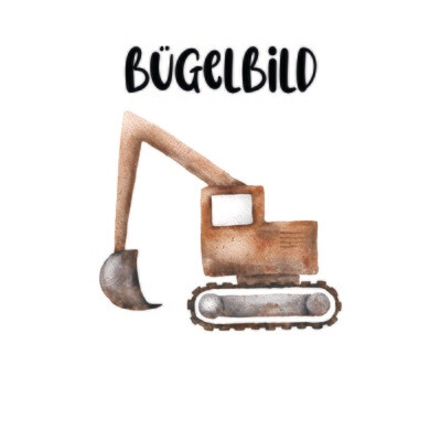 Bügelbild Bagger braun Bügelbild Bagger braun