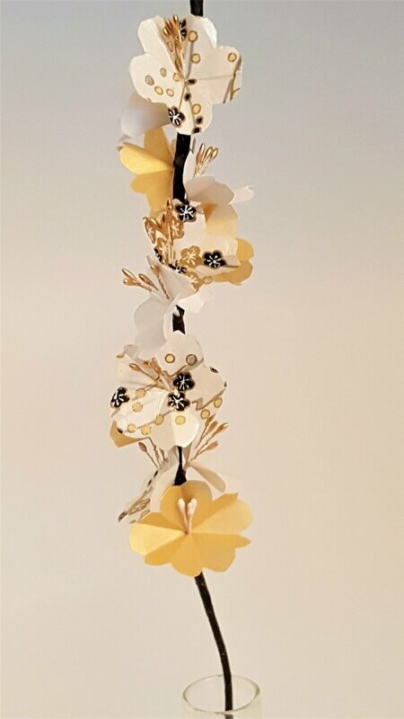 Branche de cerisier Collection Les Fleuries or noir