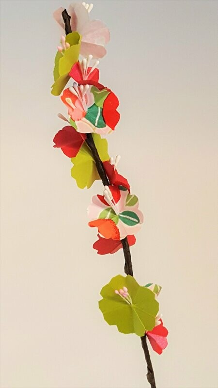 Branche de cerisier Collection Les Fleuries rouge et vert
