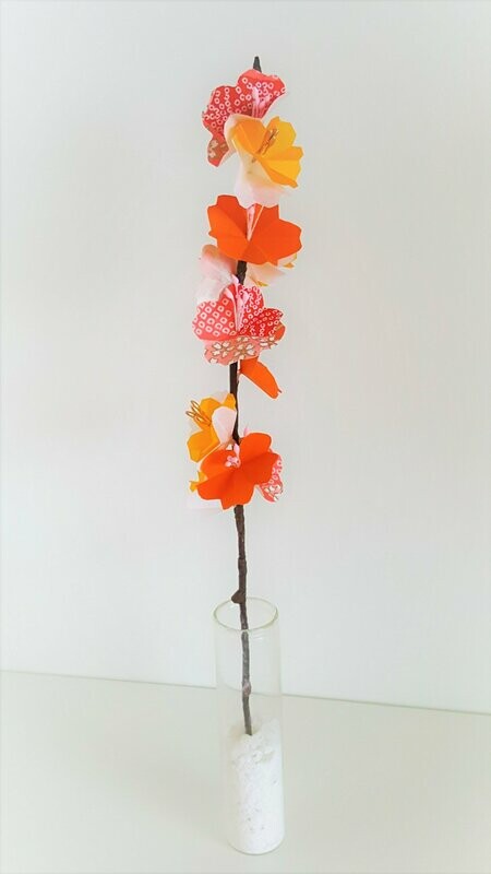 Branche de cerisier Collection Les Fleuries orangé