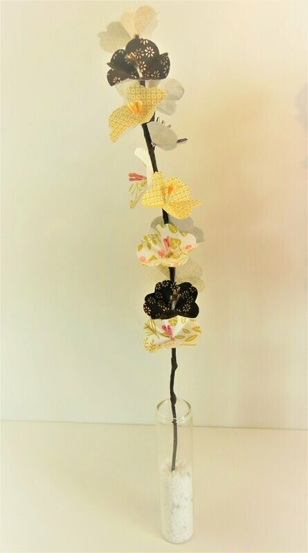 Branche de cerisier Collection Les Fleuries or noir