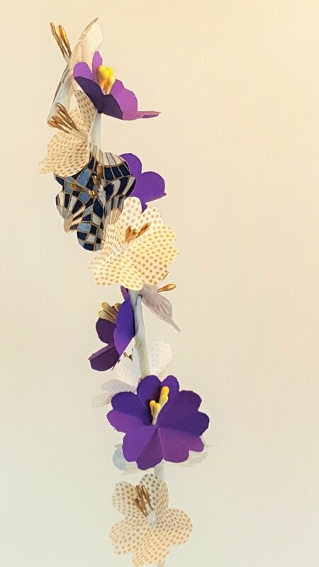 Branche de cerisier Collection Les Violettes Or