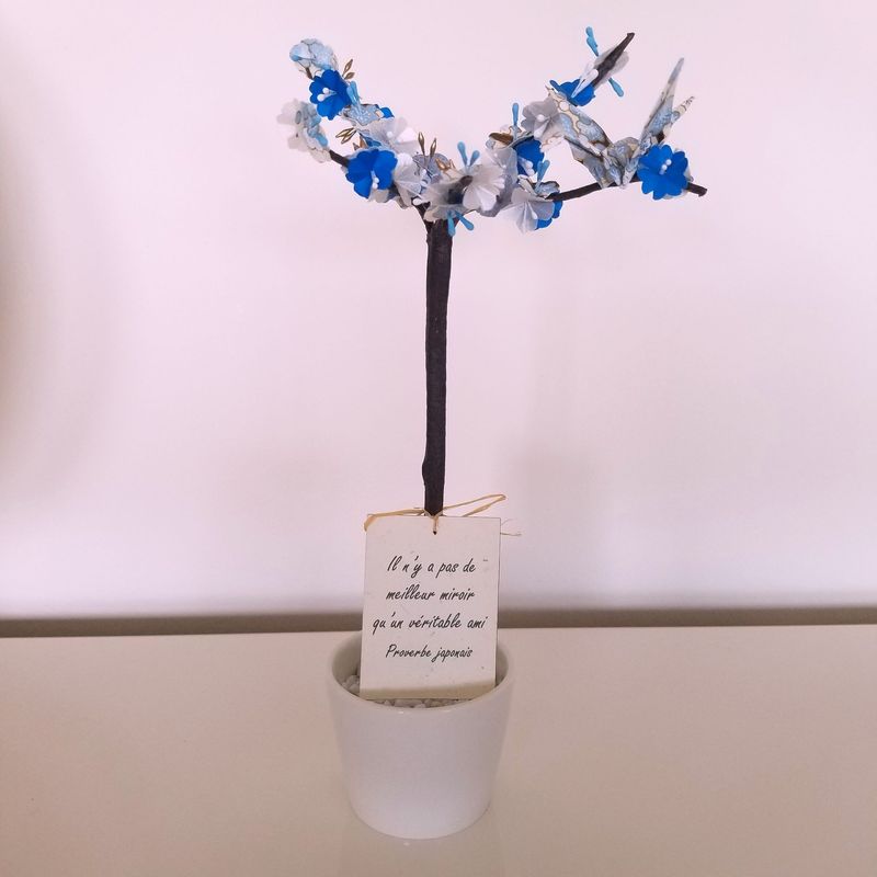 Petit cerisier camaïeu bleu