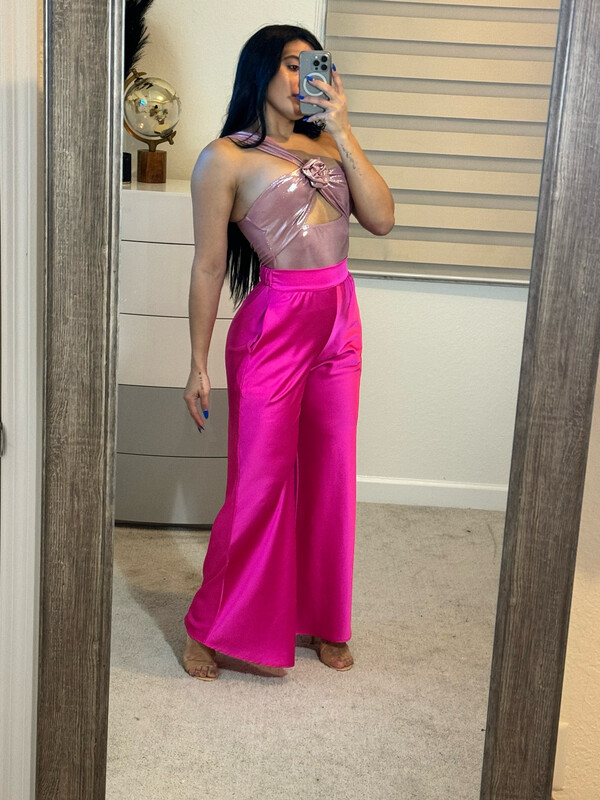 Satin Pink Pants