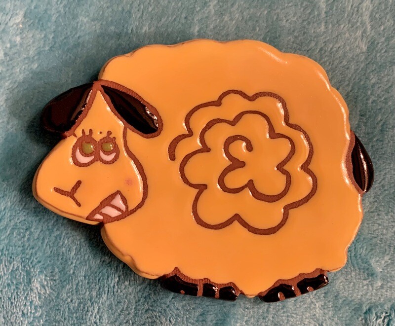 Spoonrest, Sheep, Yellow