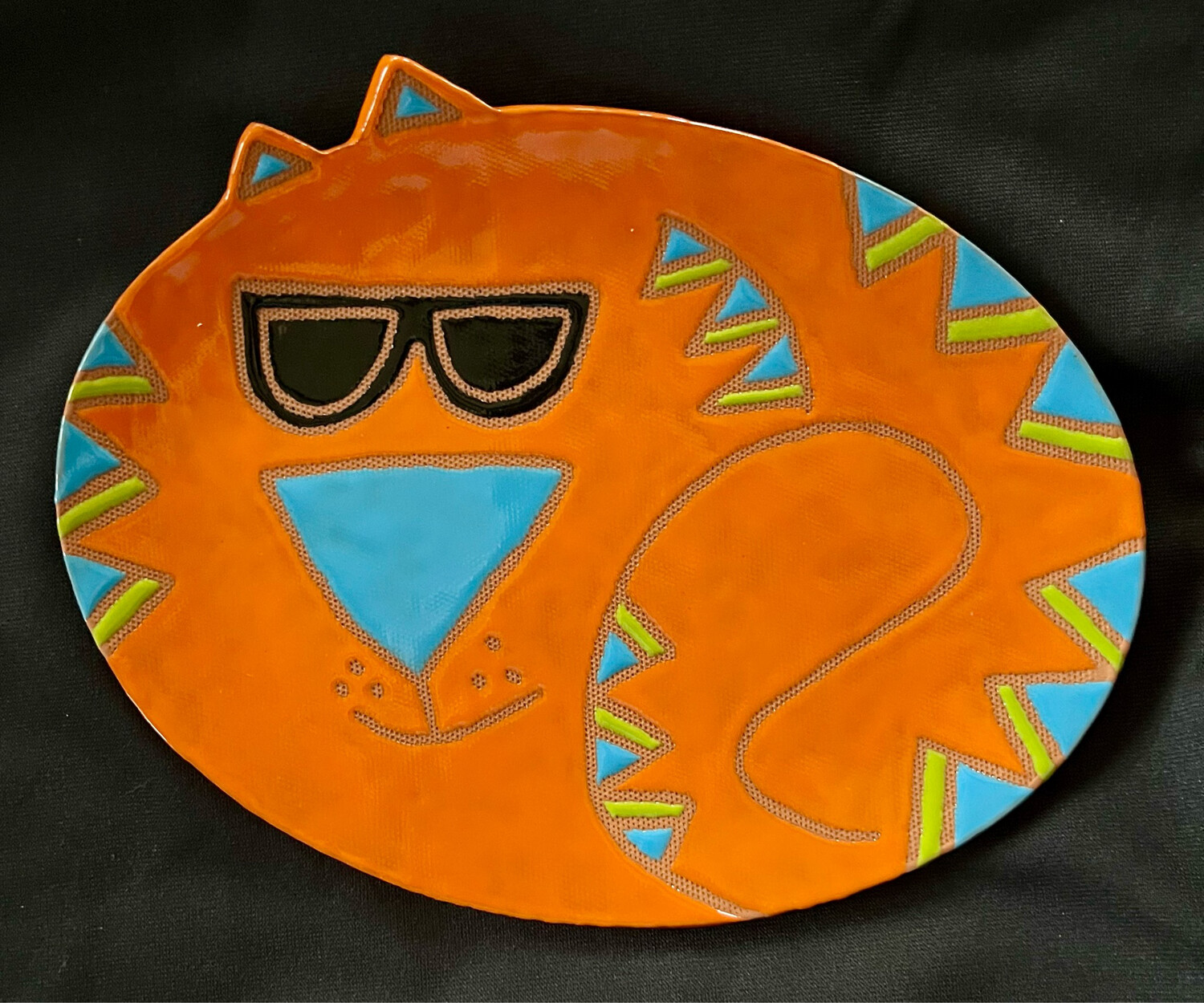 Cat platter, orange