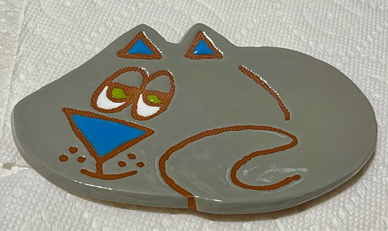 Spoonrest, Cat, Gray