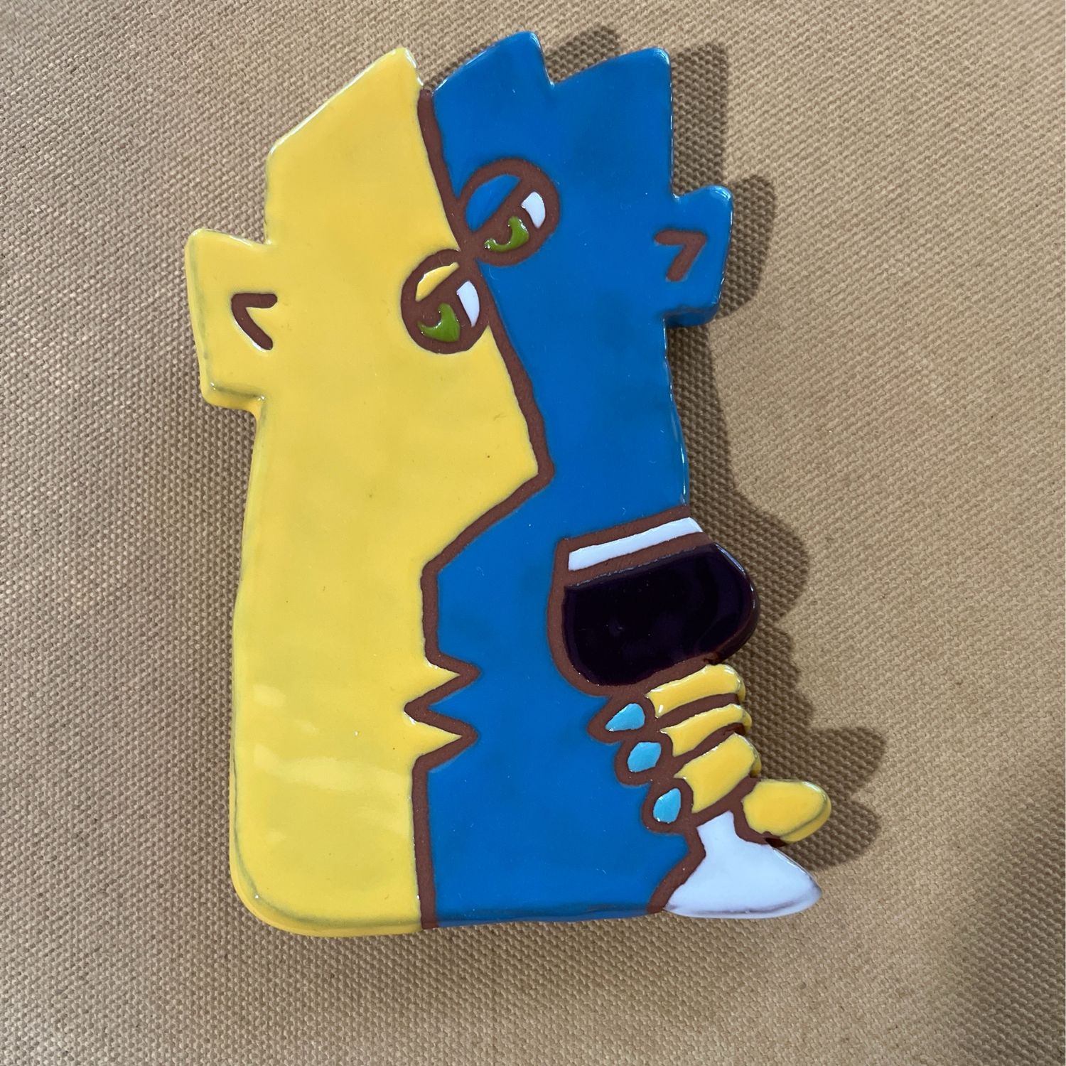 Spoonrest, Bar Babe, Yellow And Blue, Red Wine
