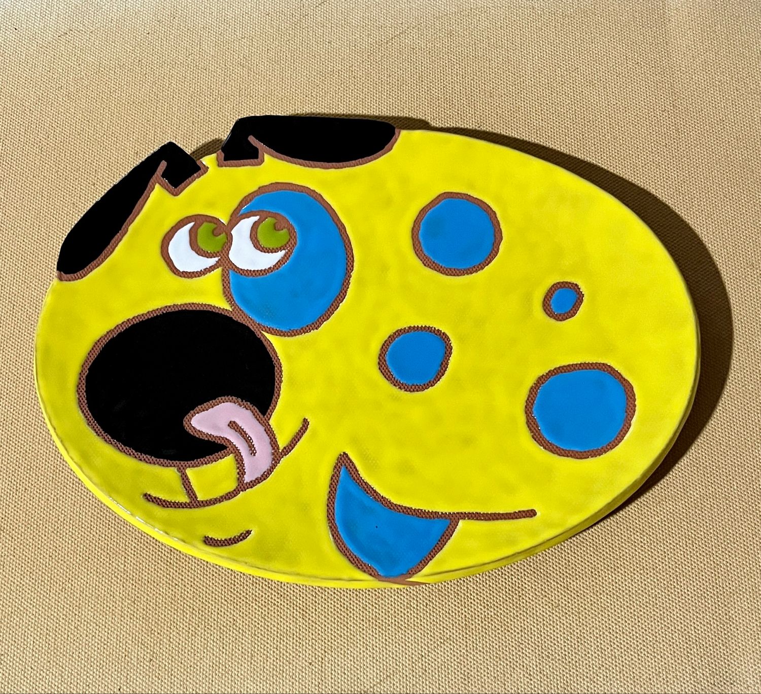 Dog platter, round nose, yellow