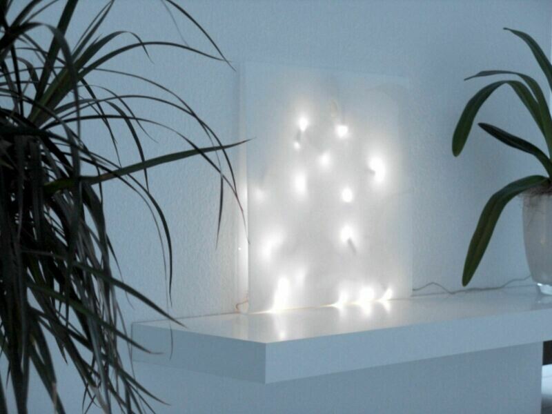 TASCHENLAMPE Lichtobjekt Acryl mit 200 LED Drahtlichterkette TASCHENLAMPE Lichtobjekt Acryl mit 200 LED Drahtlichterkette