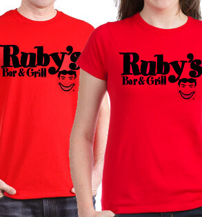Ruby's classic T-shirt — red — celebrating 80 years