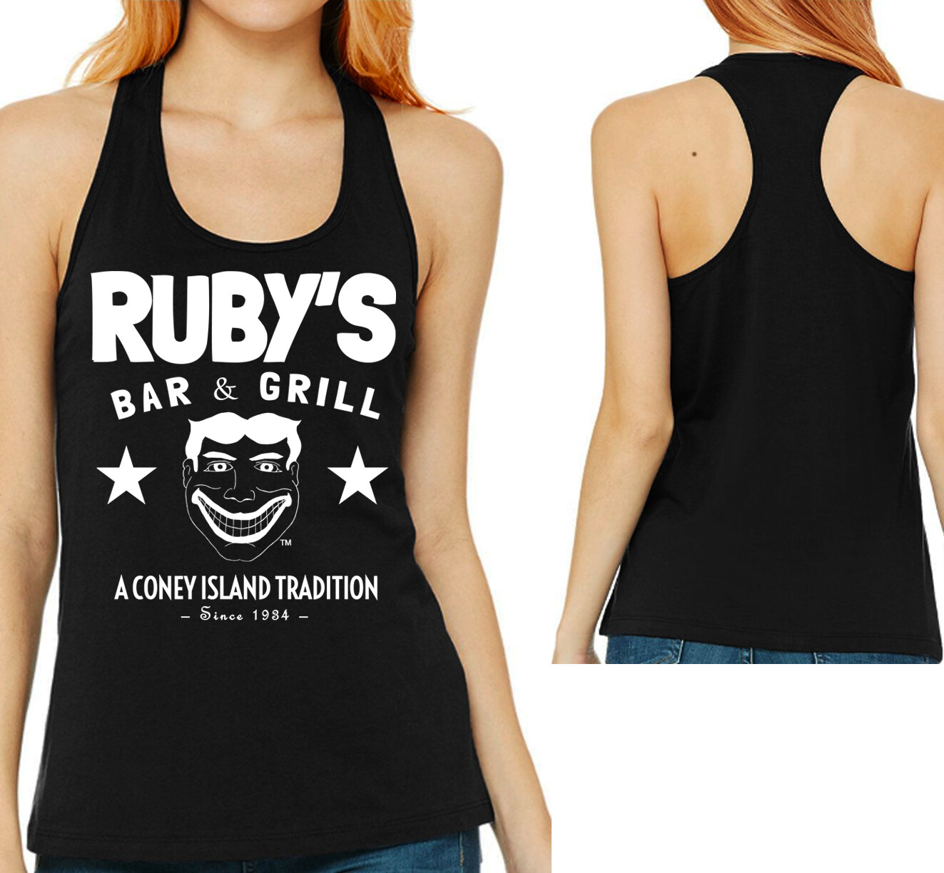 Ruby&#39;s logo tank - black - stars