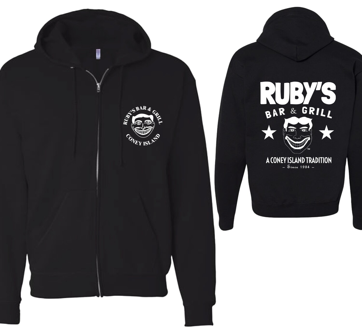 Ruby's retro/classic sweatshirt — black - front and back design