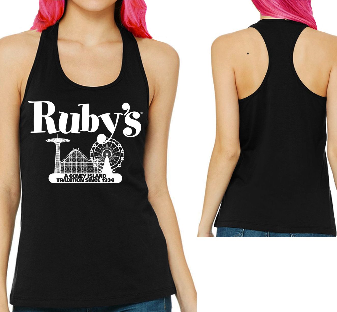 NEW! Ruby&#39;s logo tank - black - Coney sights