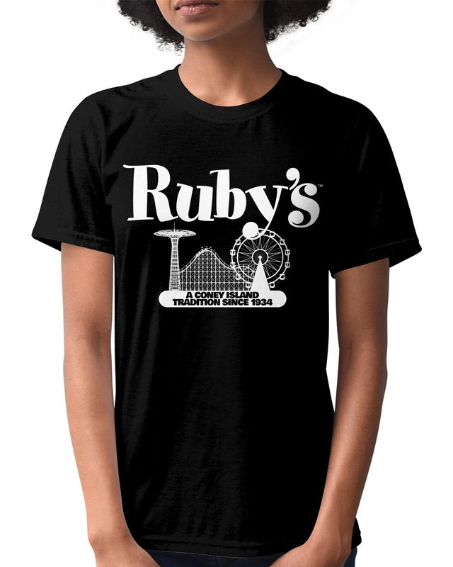 NEW! Ruby&#39;s logo T-shirt - black - Coney sights