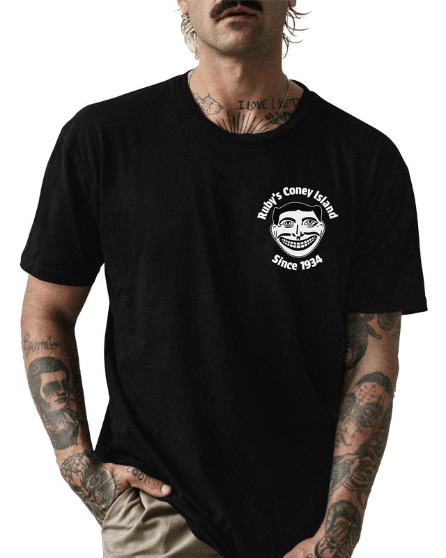 NEW! Ruby&#39;s retro T-shirt — black — small circle logo