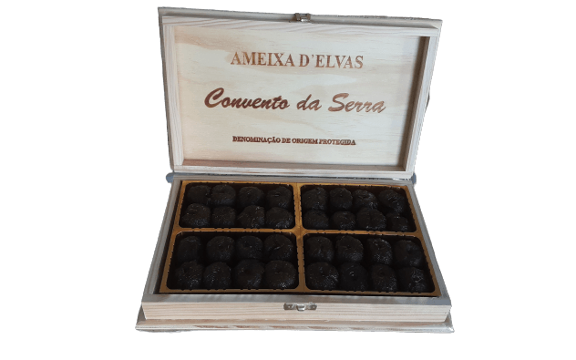 Ameixas d'Elvas escorridas- caixa de madeira 1Kg