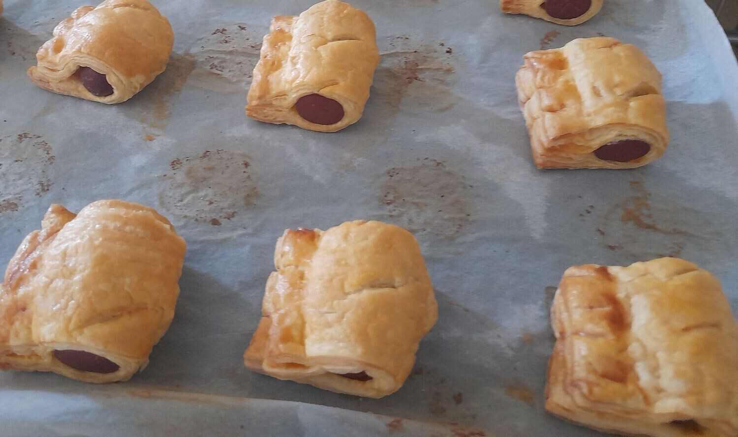 Folhados de salsicha (normal/mini)