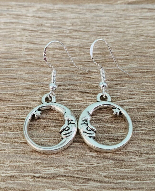 Circle Moon Earrings