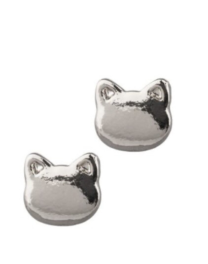 Silver Earrings, Options: Cat