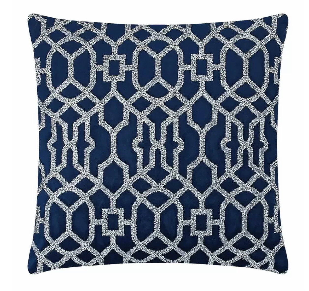 Navy Lattice Pillow
