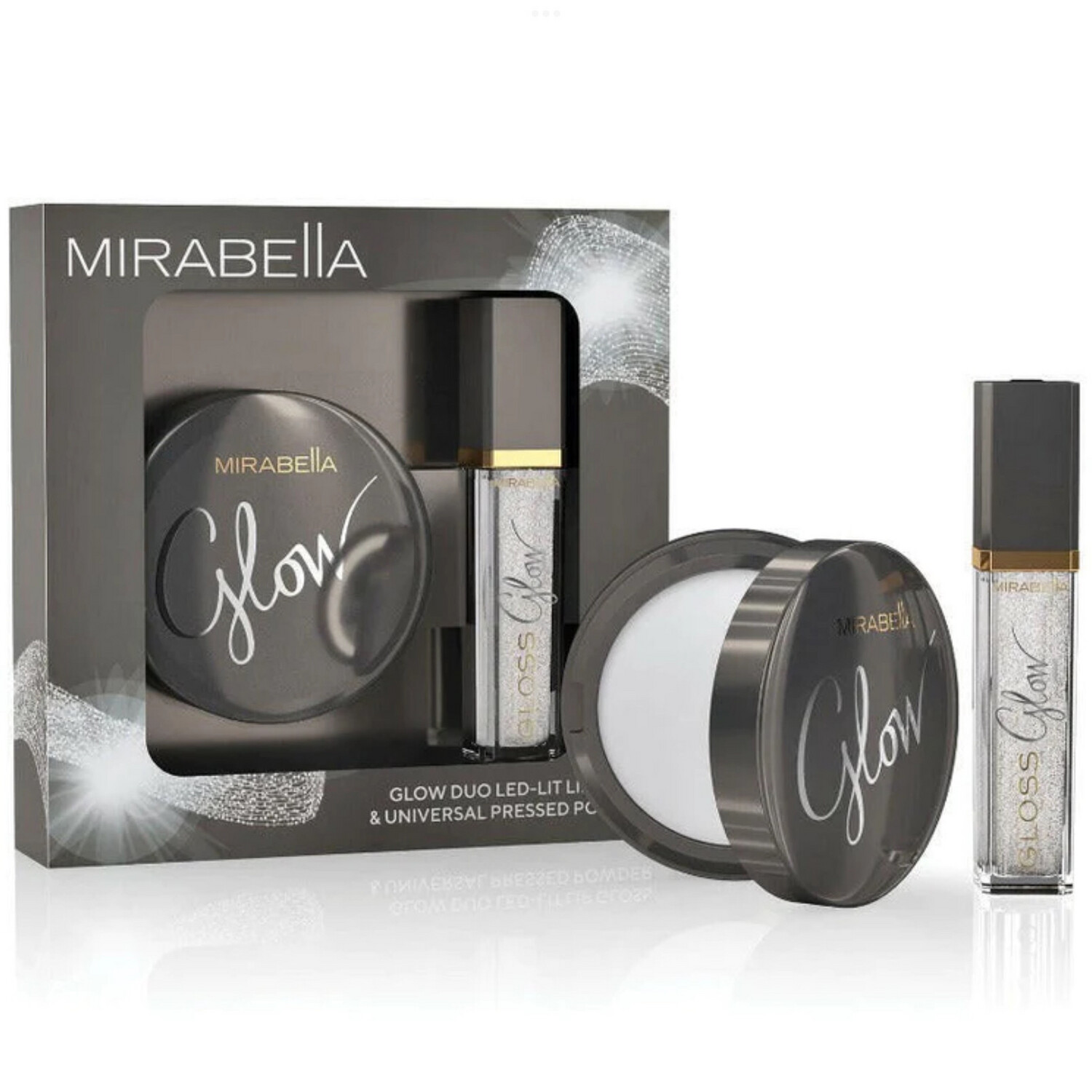 Glow LED-Lit Universal Hyaluronic Pressed Powder And Lip Kit