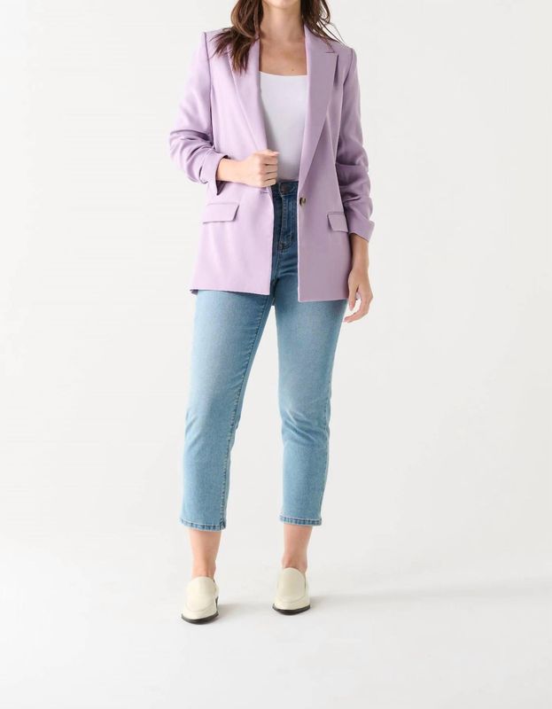 Ruched Sleeve Flowy Blazer