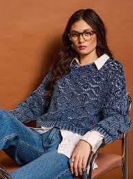 Crochet Sweater Indigo