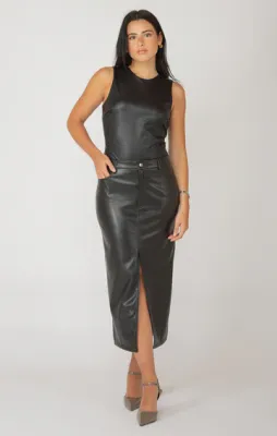 Faux Leather Bodysuit