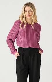 Pleated Blouse Light Plum