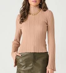 Mock Neck Ribbed Top