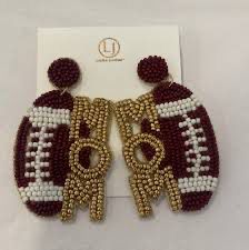 Mom Football Earrings