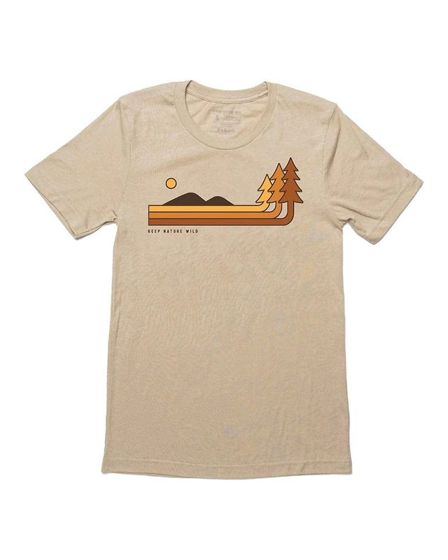 Retro Pines Unisex Tee | Heather Tan